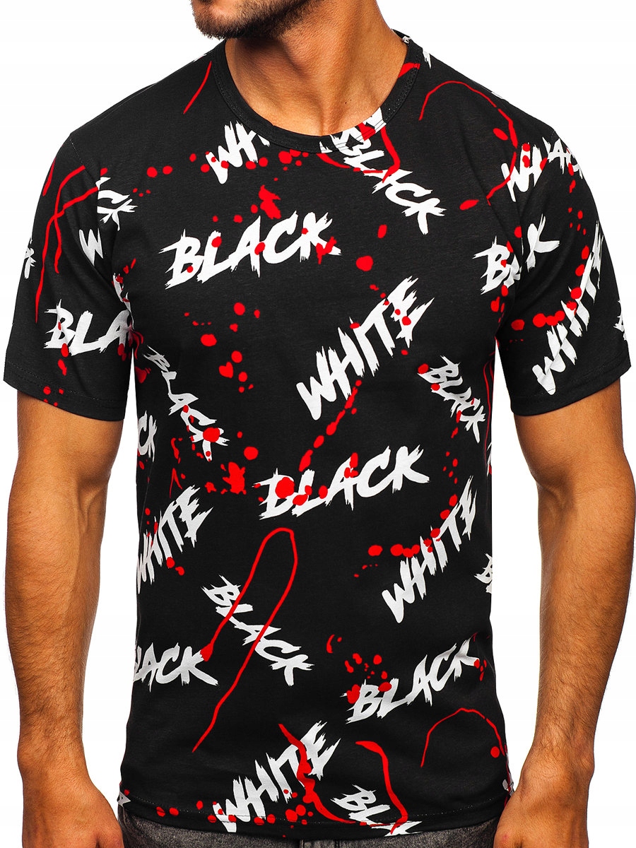 

T-shirt Męski Czarno-czerwony 14939 ROZMIAR_2XL