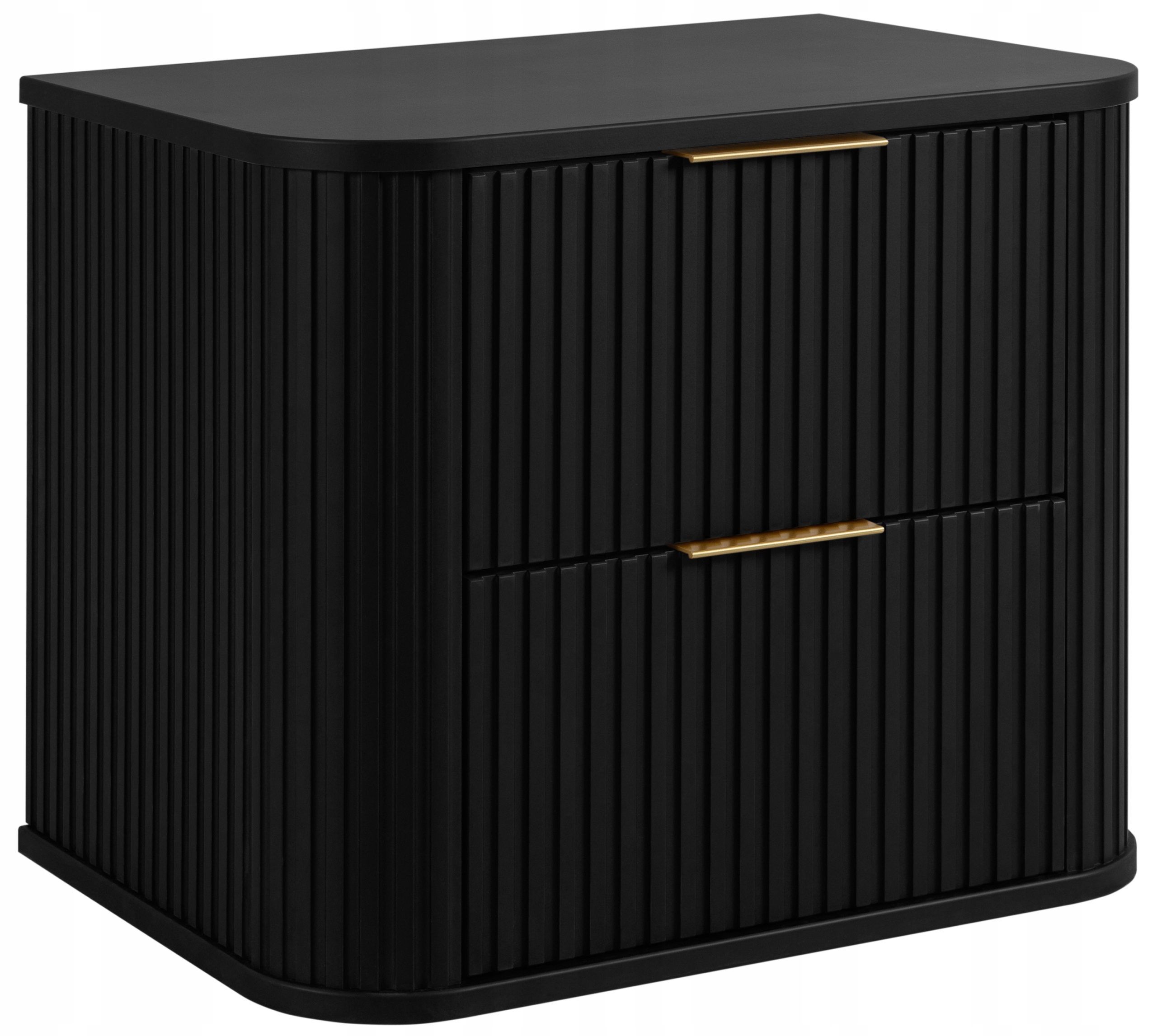 Koupelnová skříňka pod umyvadlo Rýhovaná Závěsná Černá 60 Oválná čela