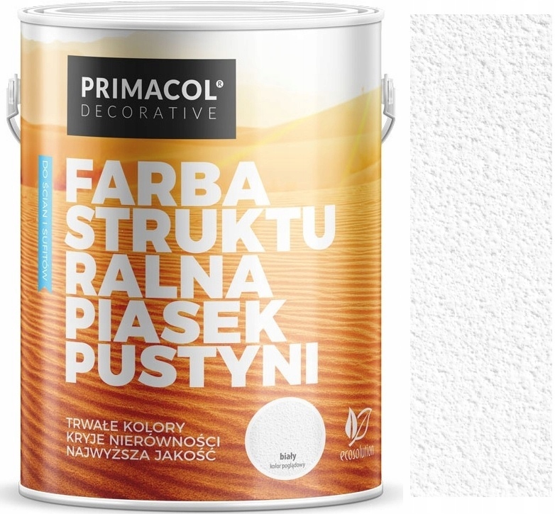 Primacol Farba Strukturalna Dekoracyjna Piasek Pustyni Biała 5L
