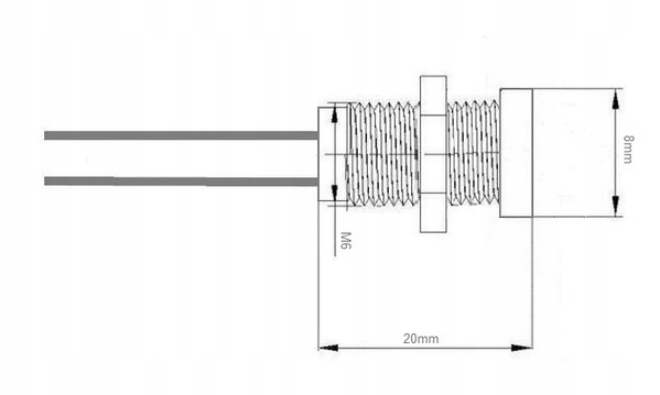 Kontrolka LED 8mm 12V metalowa czerwona Marka bez marki