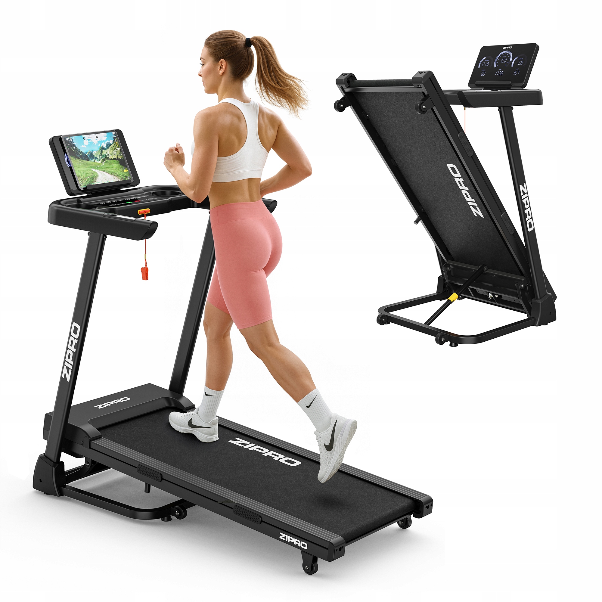 Bieżnia Elektryczna Domowa Składana Amortyzacja Nachylenia Pasa Luma Zipro