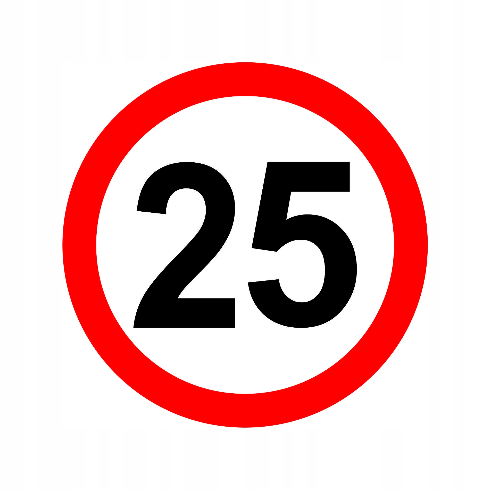 

Naklejka Ograniczenie Prędkości 25km Znak śr20 cm