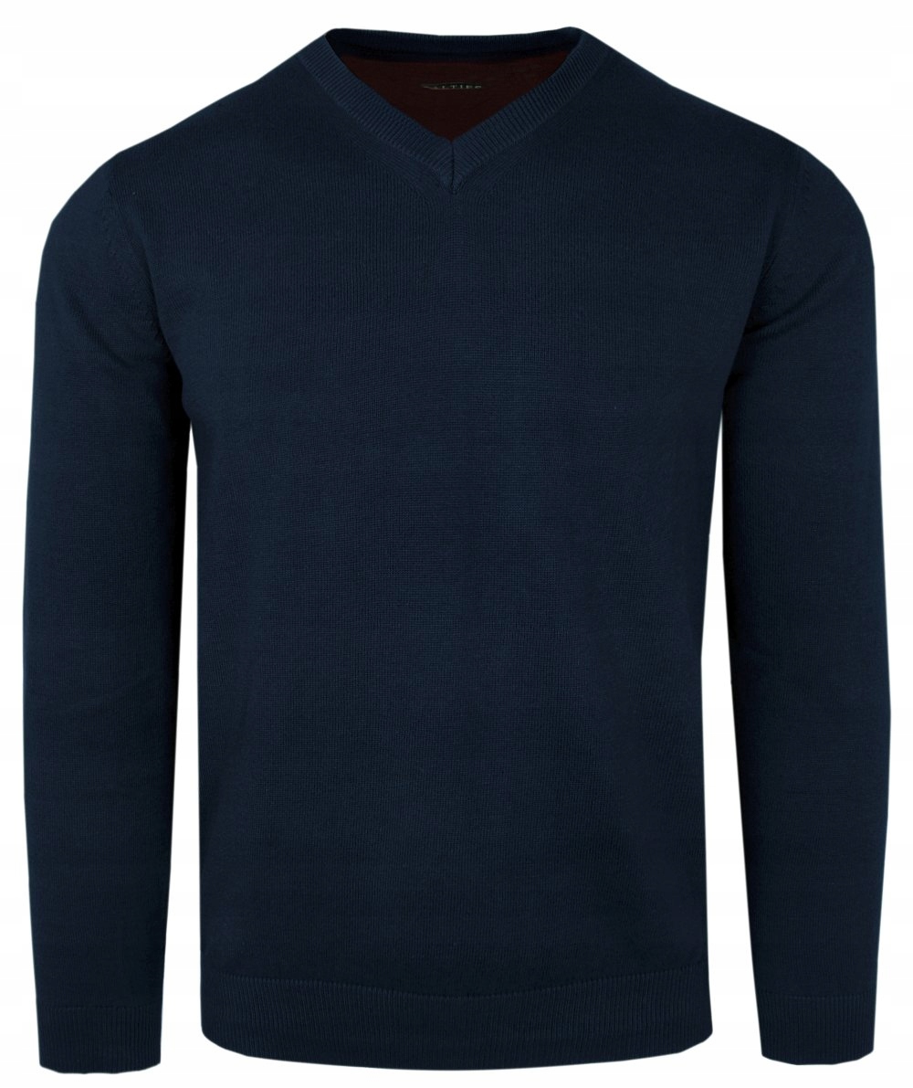 Pánský svetr s výstřihem do V (V-Neck) Alties tmavě modrý XXXL