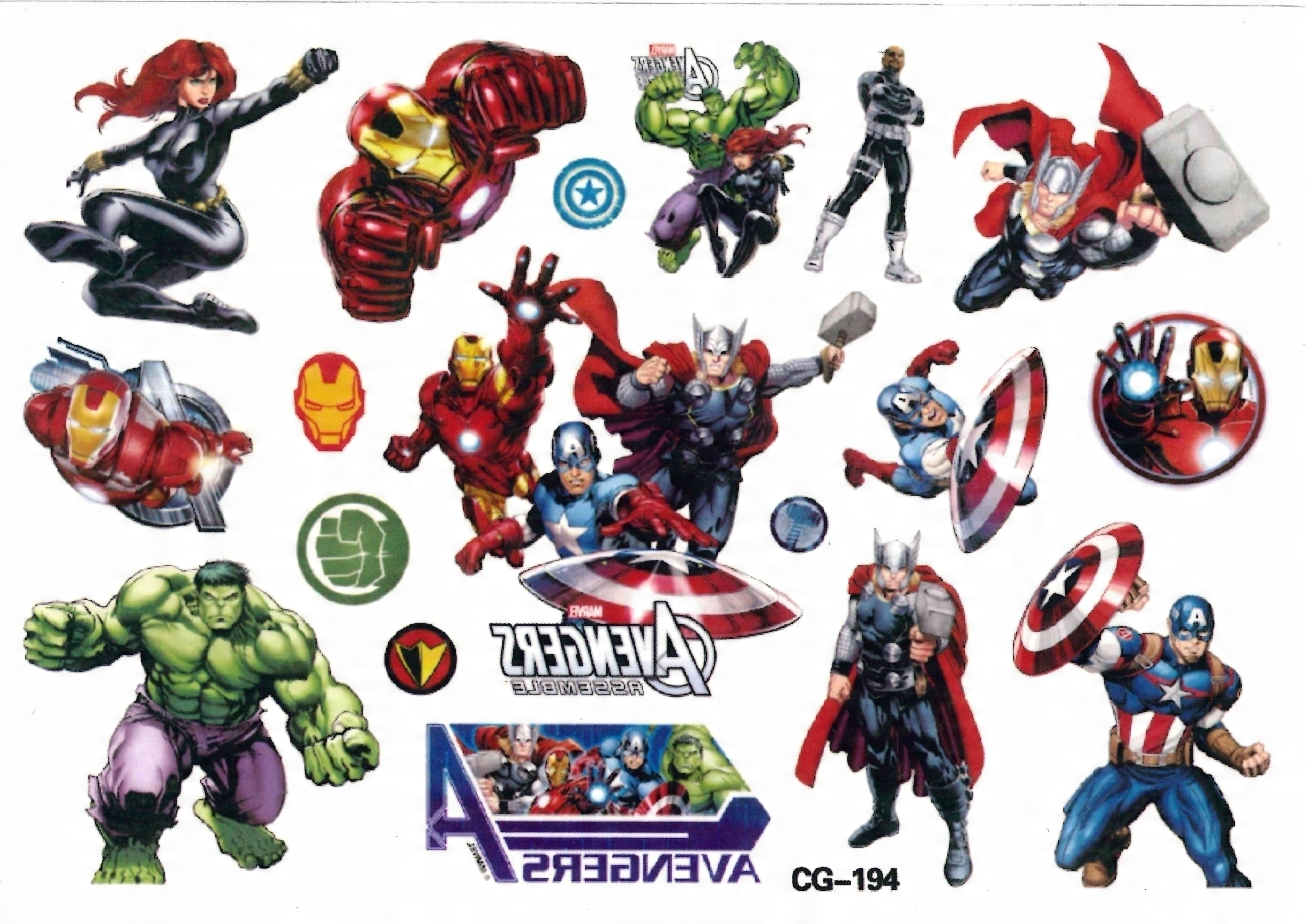 

Tatuaże zmywalne dla dzieci Avengers CG194