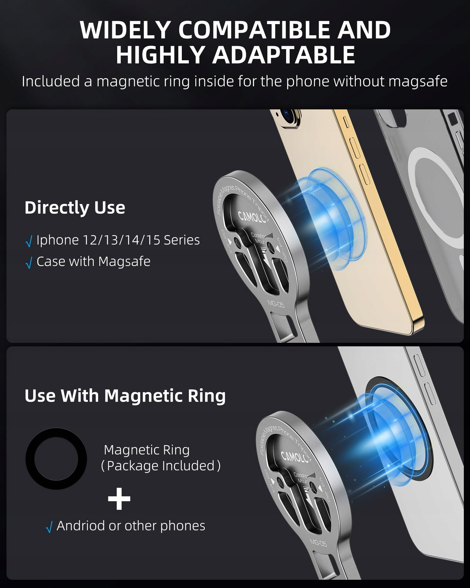 Magnetyczny Statyw Telefonu Składany Uchwyt Do Smartfona — miniatura 5