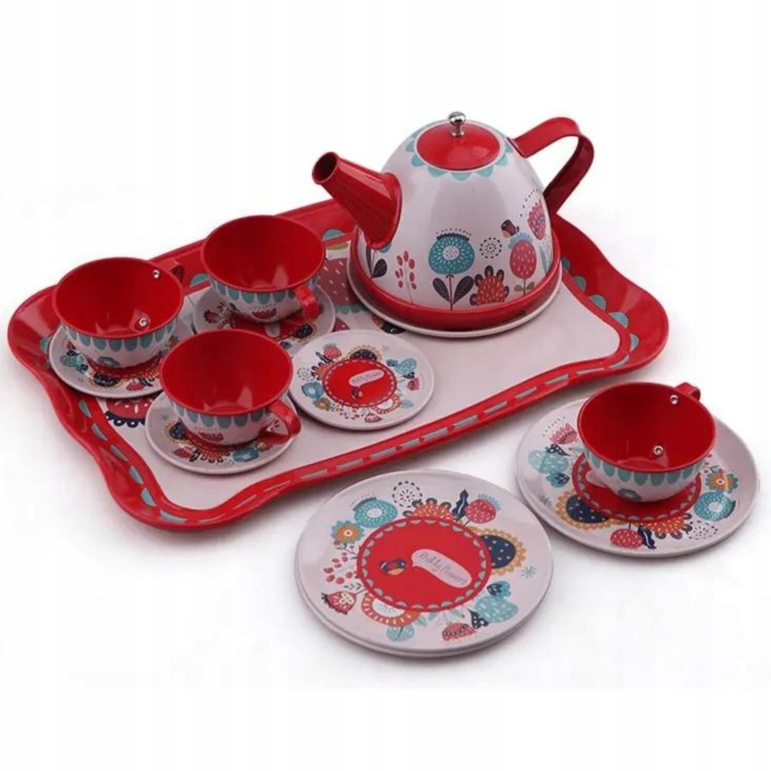 DUŻY ZESTAW DO HERBATY KWIATY TACKA TALERZYKI FILIŻANKI ZESTAW KUCHENNY Marka inna