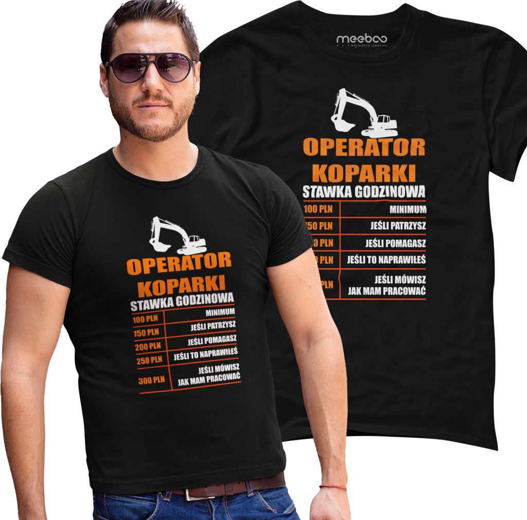

Koszulka Męska Operator Koparki Stawka Godz