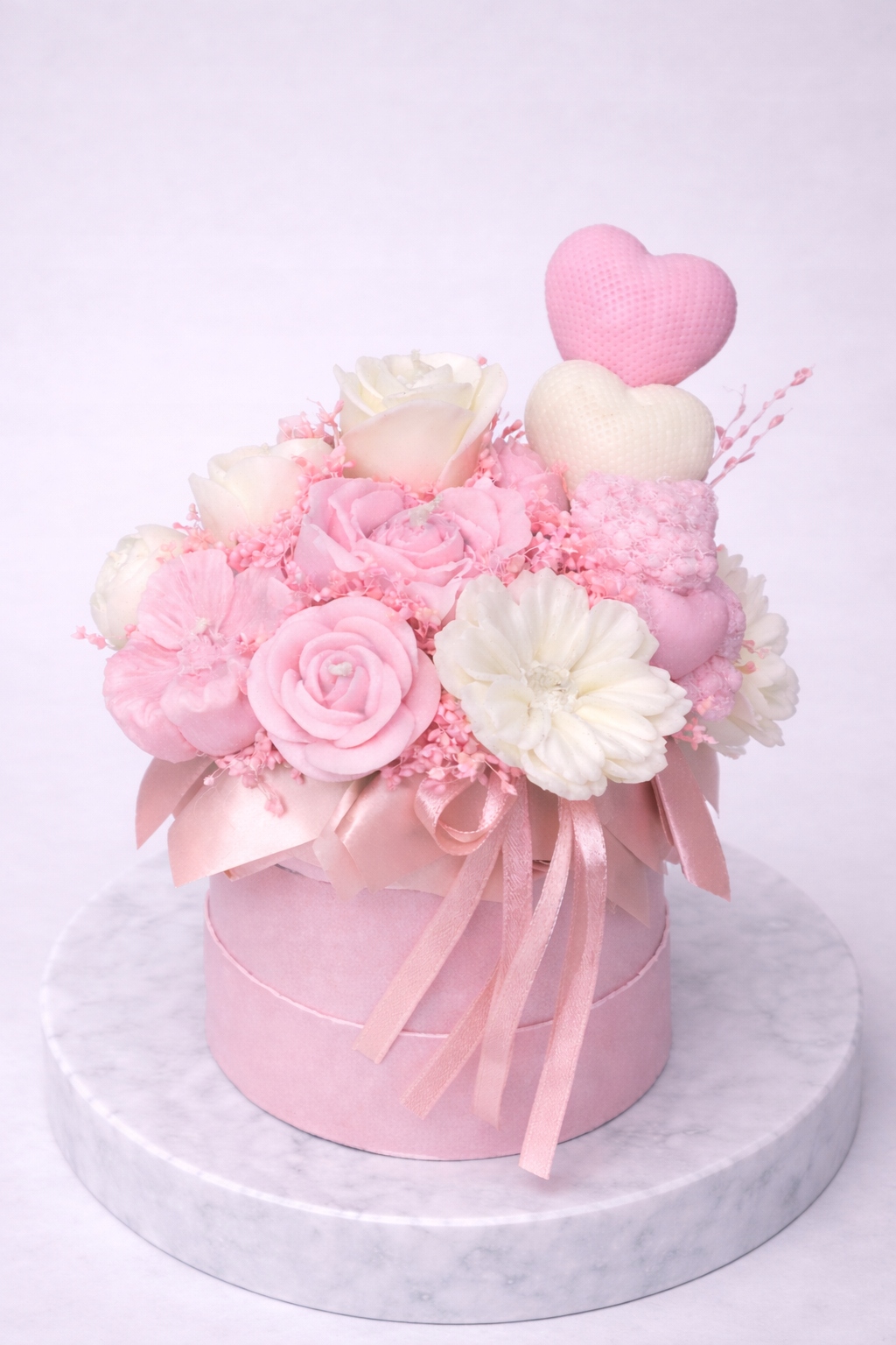 Dárek K Valentýnu Pro Ni Flower Box Ze Sójových Svíček Kytice Ze Svíček