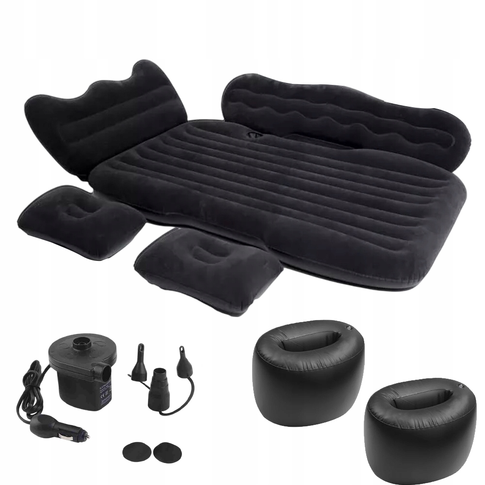 Materac Dmuchany Do Samochodu Do Bagażnika Na Tylne Siedzenie Czarny