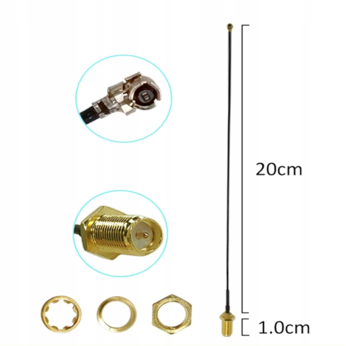 

Adapter U.fl Ipex Ipx - Sma Rp Żeńskie 1,13mm 20cm
