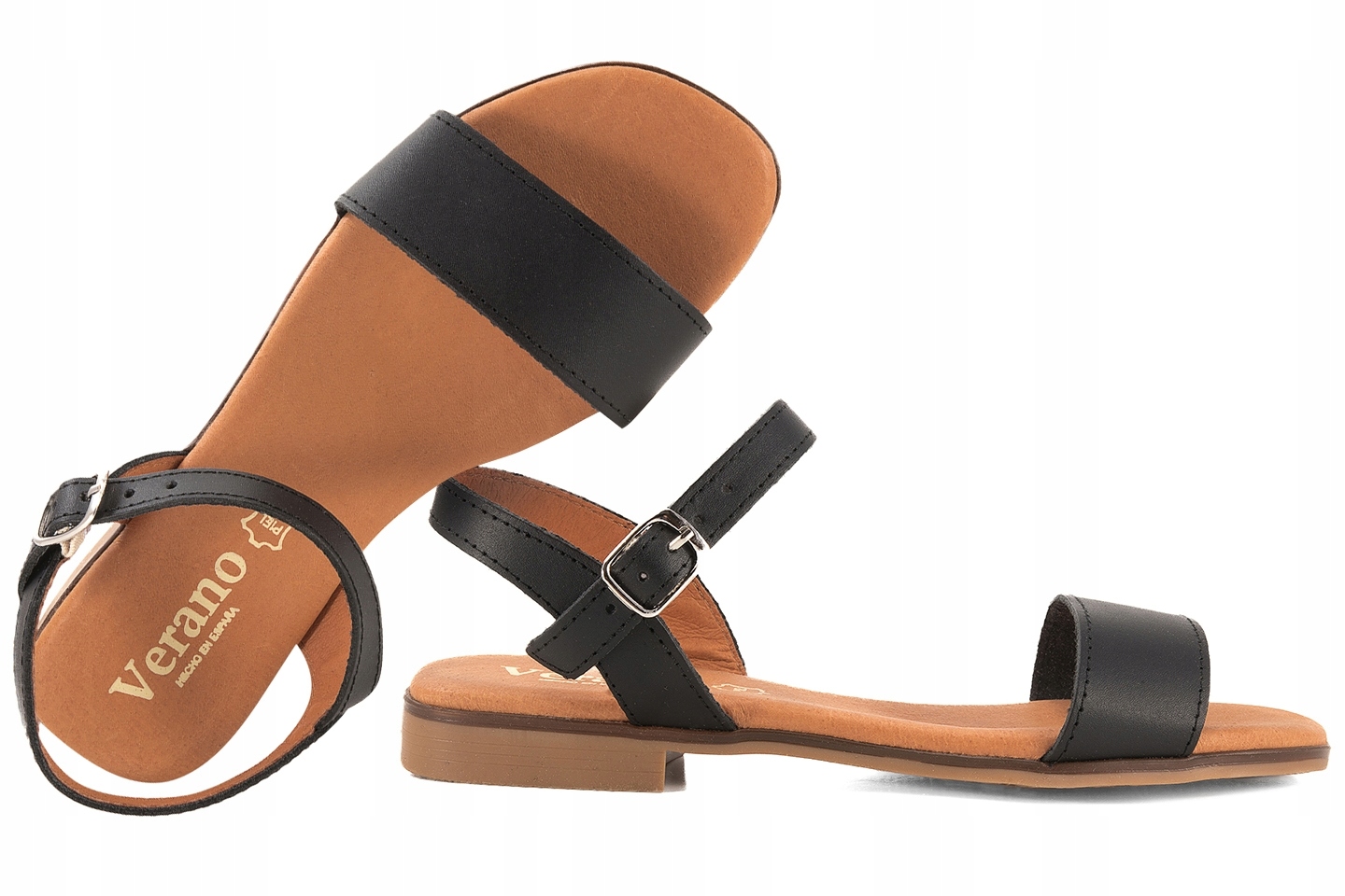 Verano 3090 Dámské Španělské Kožené Sandály Černé 38 Černá