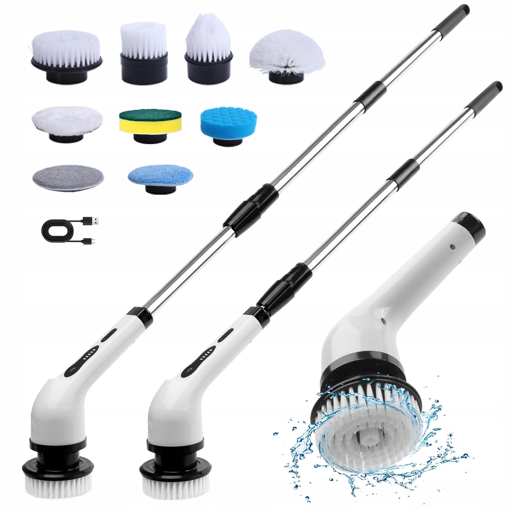 Levně Elektrický Kartáč Na Čištění Úklidu Rotační Bezdrátový 9V1