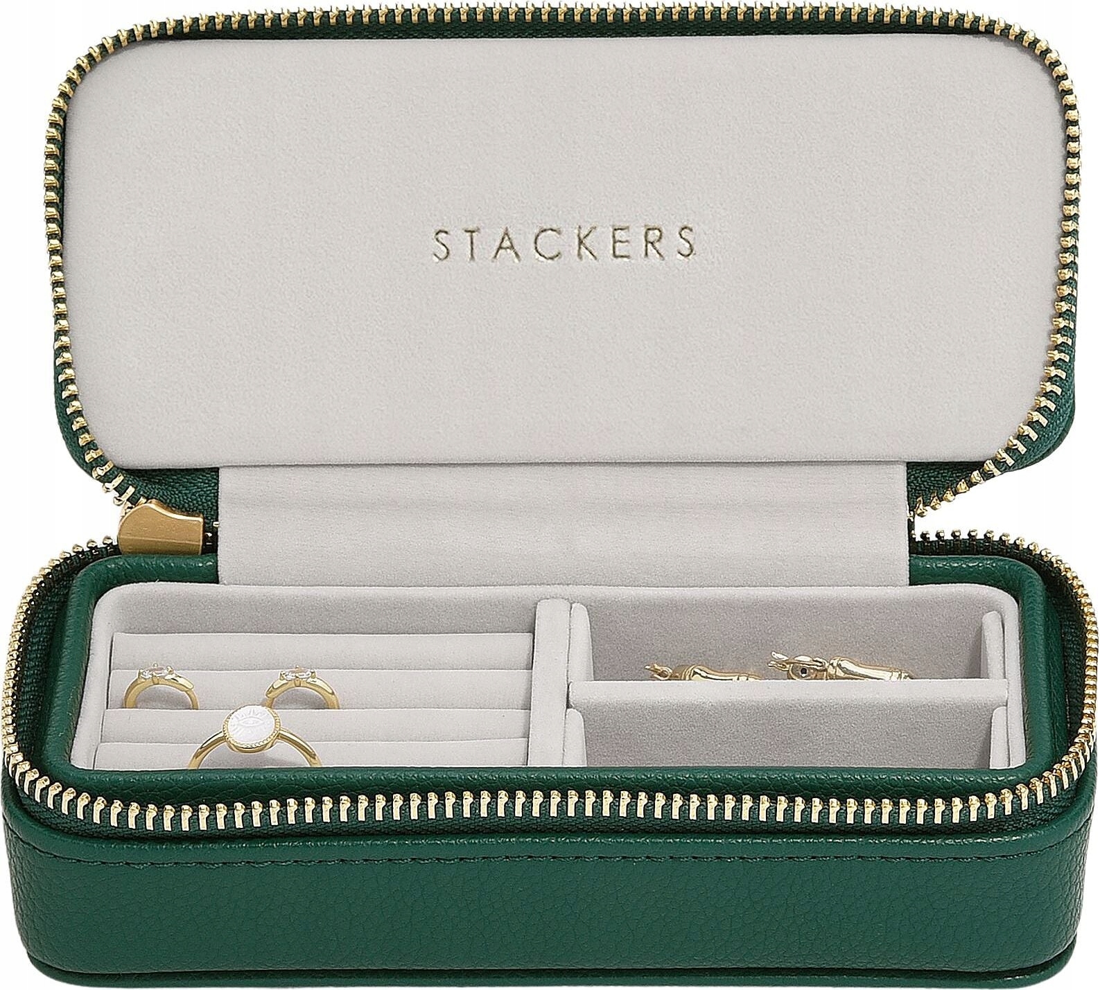 Krabička na šperky Stackers Travel Classic zelená