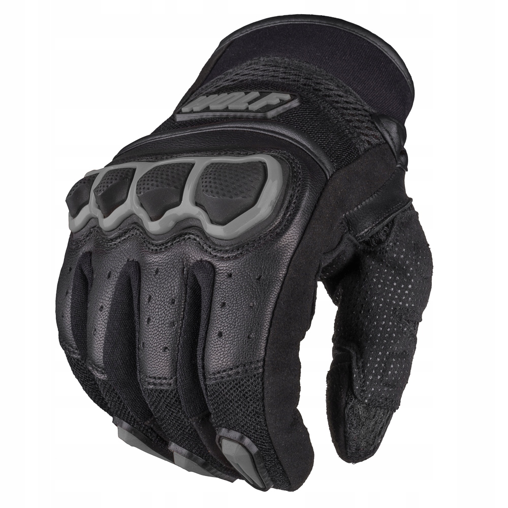 WOLF KRÓTKIE LETNIE RĘKAWICE MOTOCYKLOWE SKÓRA-TEKSTYLIA WOLF TAF GREY L