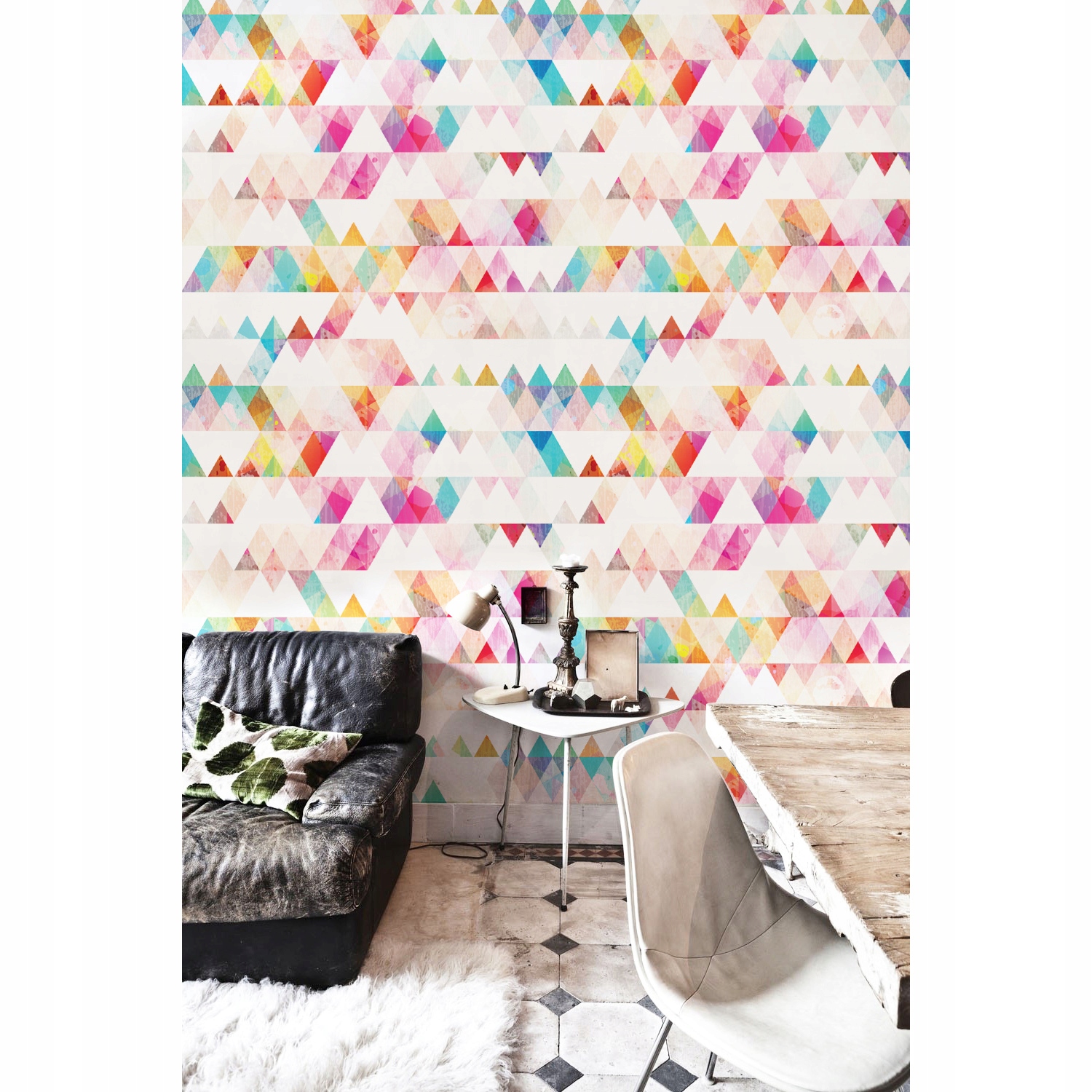 

Fototapeta na flizelinie Kolorowe trójkąty 152x104