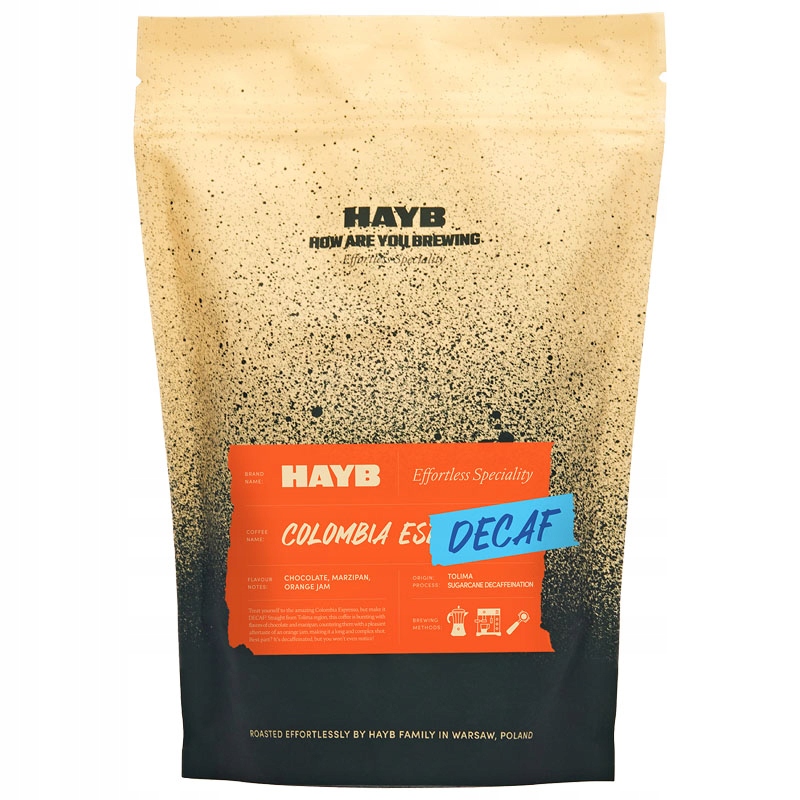 Kawa ziarnista Hayb Colombia Espresso Decaf 1kg 100% Arabica