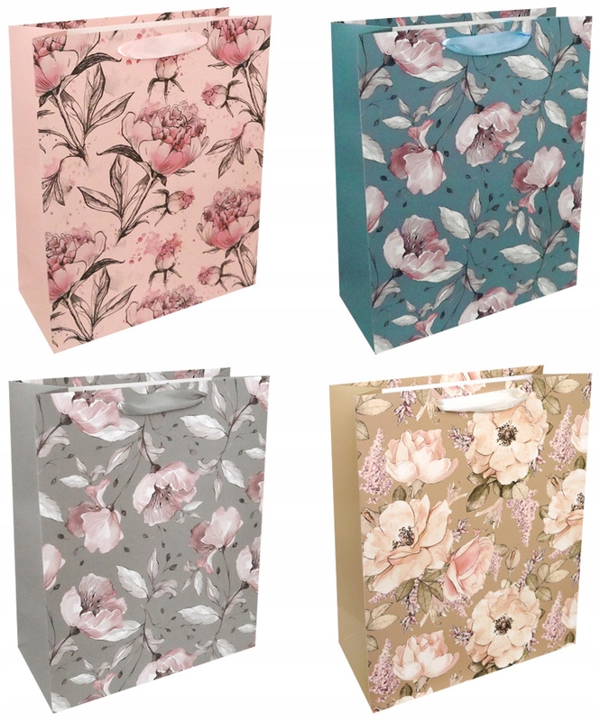 Ozdobné narozeninové taštičky Dárková Taška Dárková ozdobná květina 12 Kusů