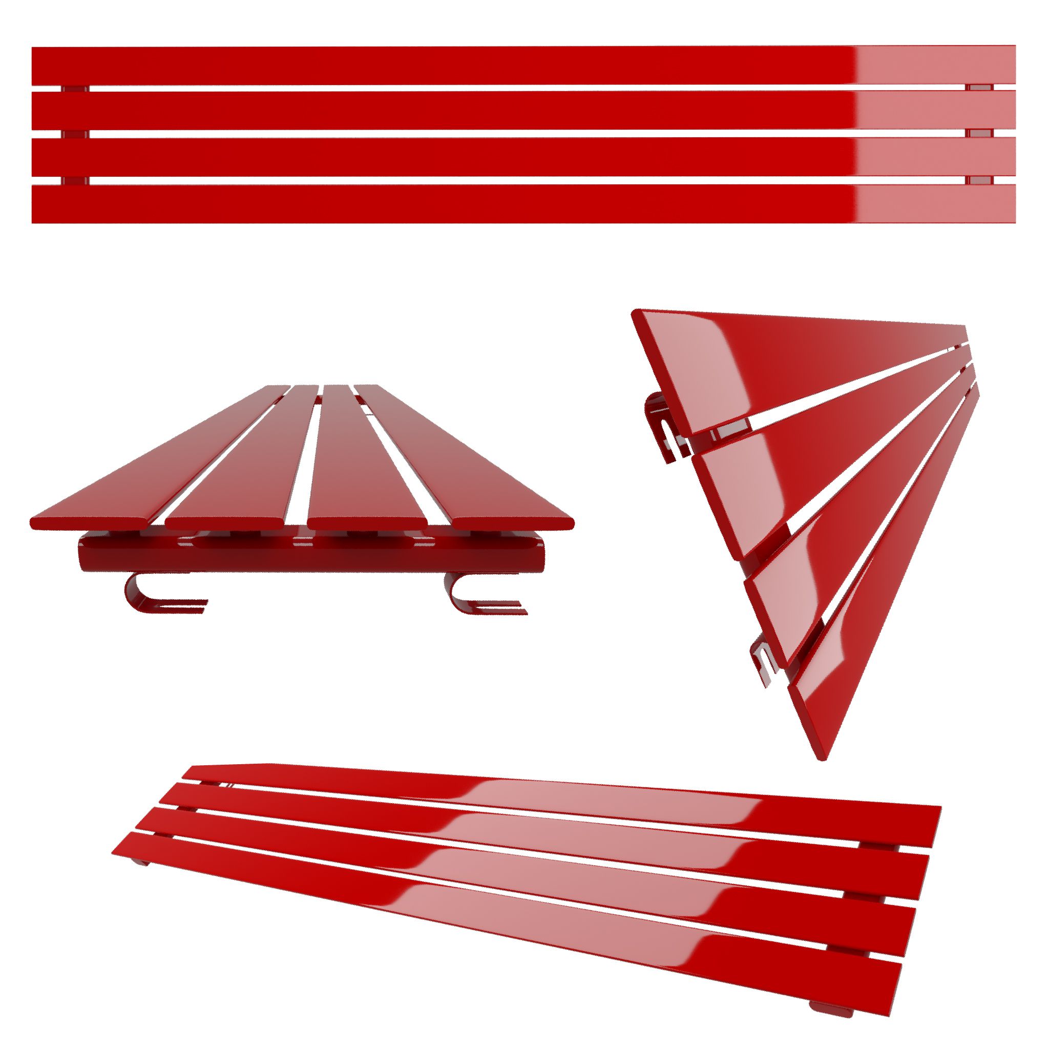 Horizontální pokojový radiátor Belloslim 30x160 červený