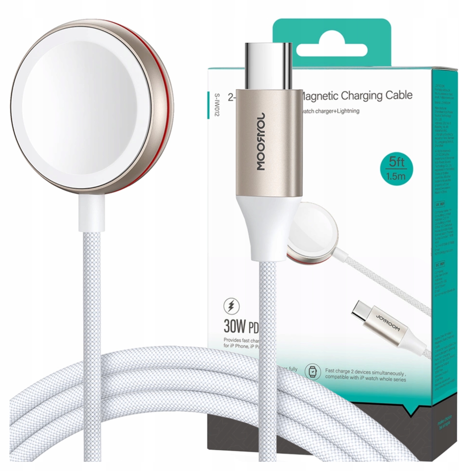 Joyroom Magnetyczna Ładowarka Do Apple Watch S-IW011 Usb-c 5W 1,2M