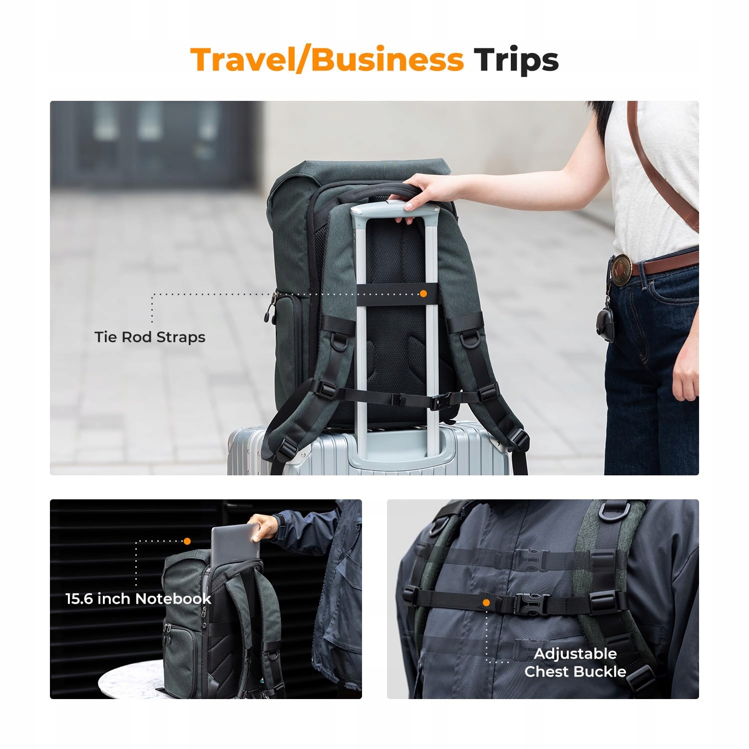 K&F CONCEPT Plecak Fotograficzny Rolltop Na Aparat I Laptop 15 Cali — miniatura 7