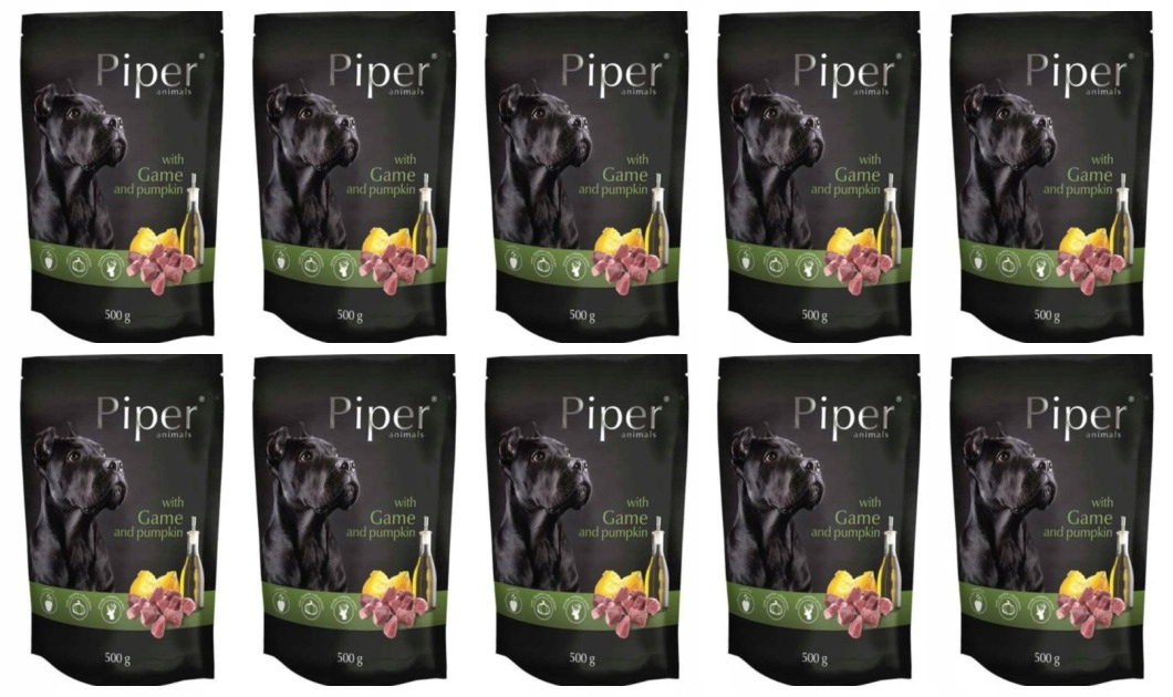 Levně Krmivo pro psy s benátskou a dýňovou Piper 500g x 10 ks