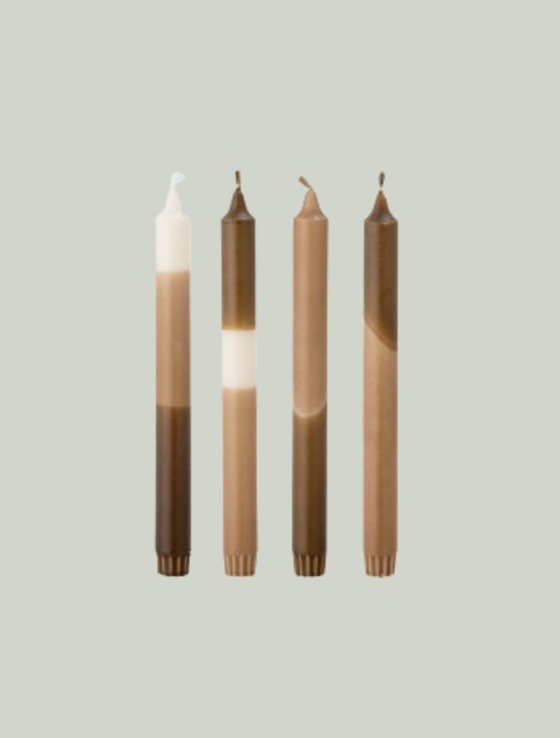 Svíčky Dip Dye Brown Bloomingville