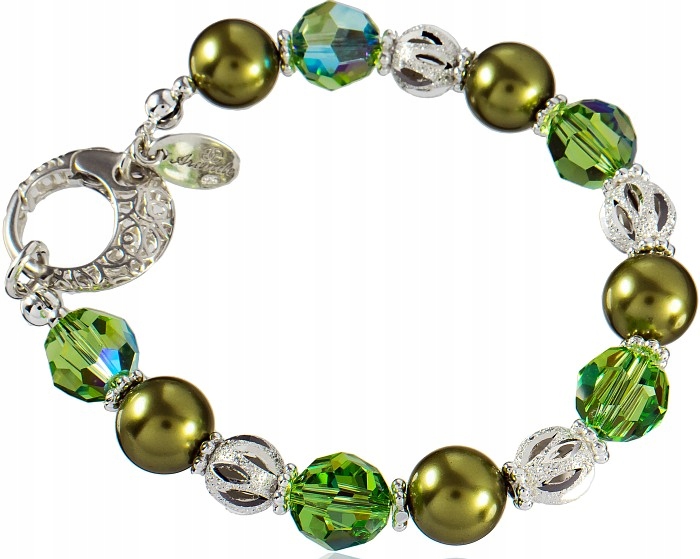 Crystal Pearl Náramek Peridot Stříbro Arande