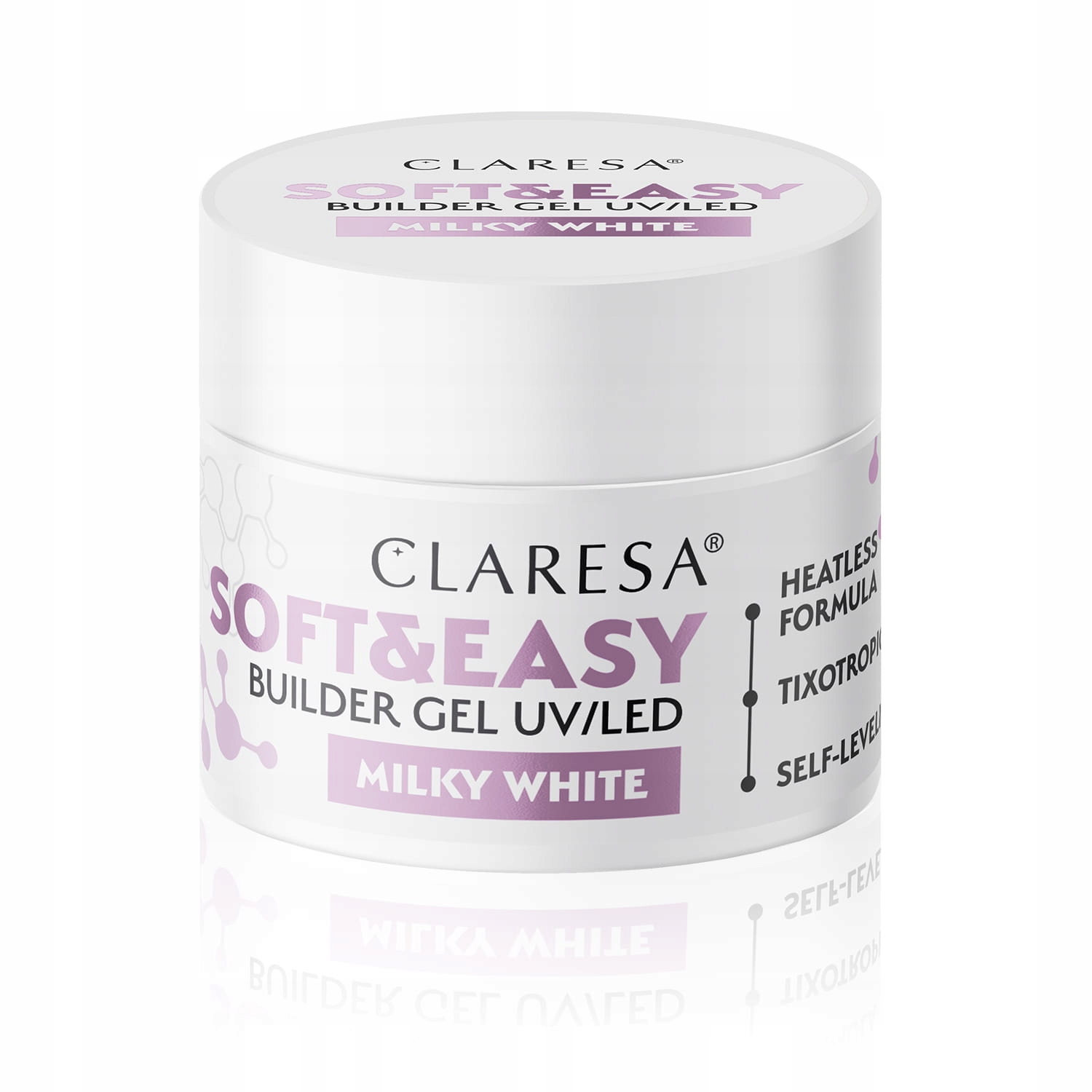 Claresa Stavební Gel na nehty Soft & Easy Builder Gel 45 g Milky White