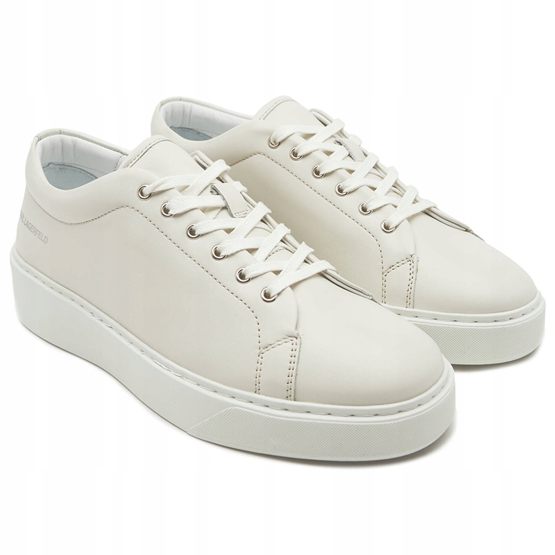 Karl Lagerfeld pánské krémové kožené boty s logem KL53320-0T1 41