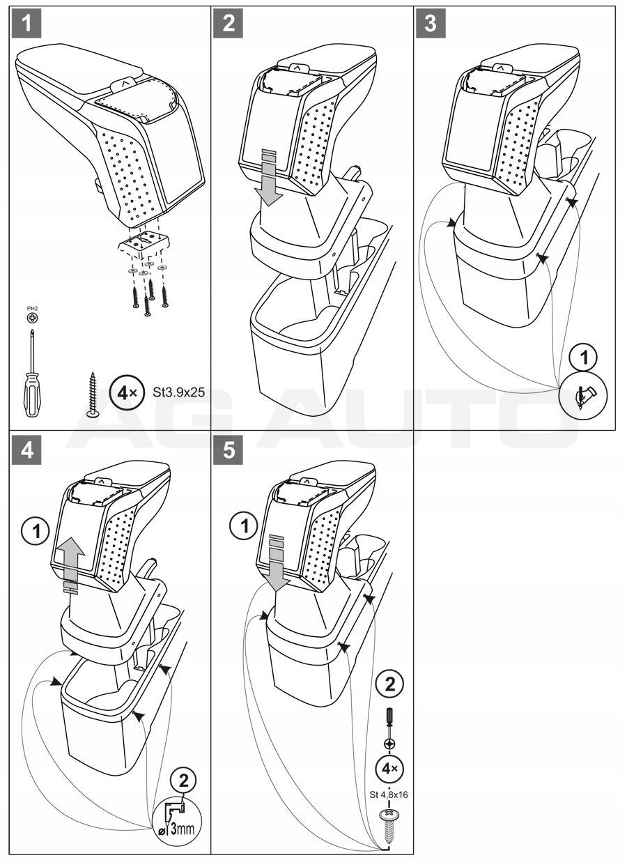 V00307 - ARM 2 ARMREST Kia Rio, 2011->