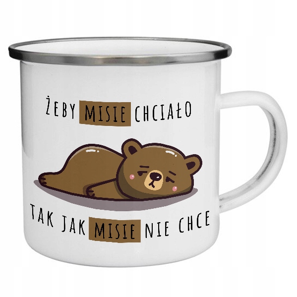 

Stalowy Kubek wzór Miś 01 prezent+ imię/