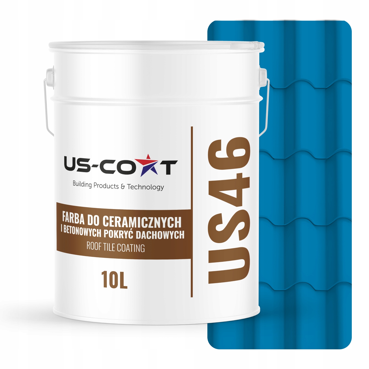 Povrchová Farba Na Strechu Keramická 10 L Odolná Modrá RAL5015 Polomatná