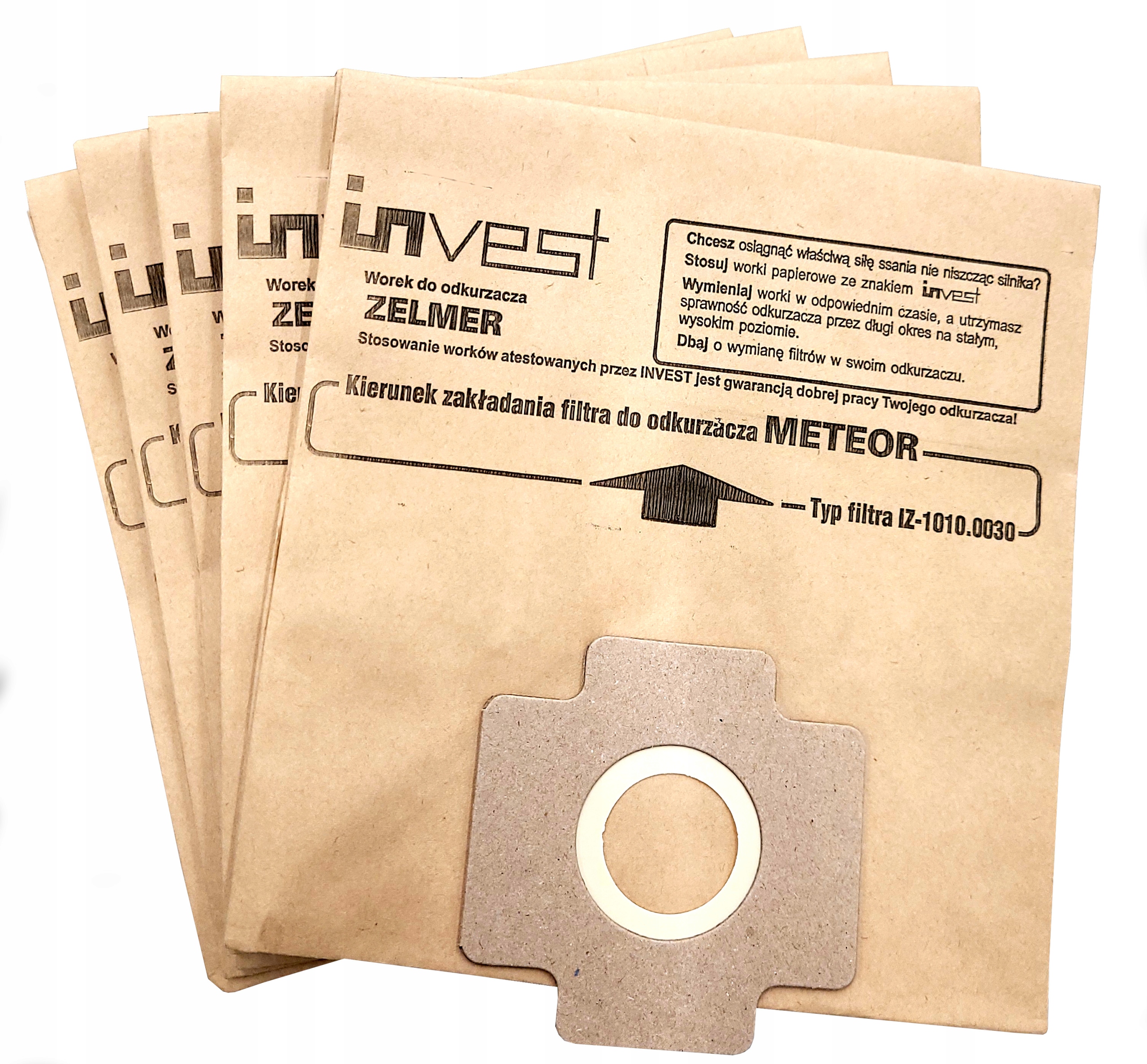 Worki do odkurzacza Zelmer Meteor 1010 Meteor Super Admiral 10 szt. eco Kod producenta IZ-1010.0130