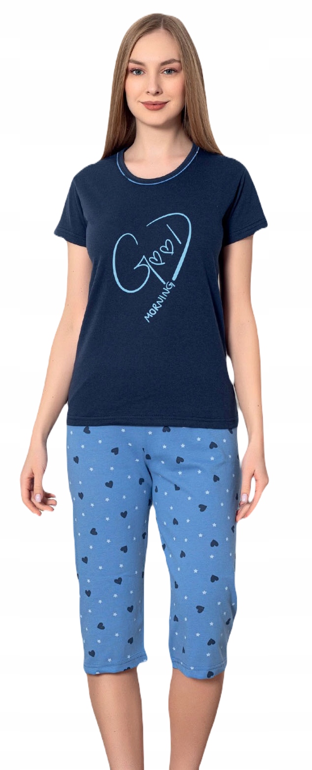 PIŻAMA DAMSKA 3/4 SPODNIE KRÓTKI RĘKAW XL Rozmiar XL