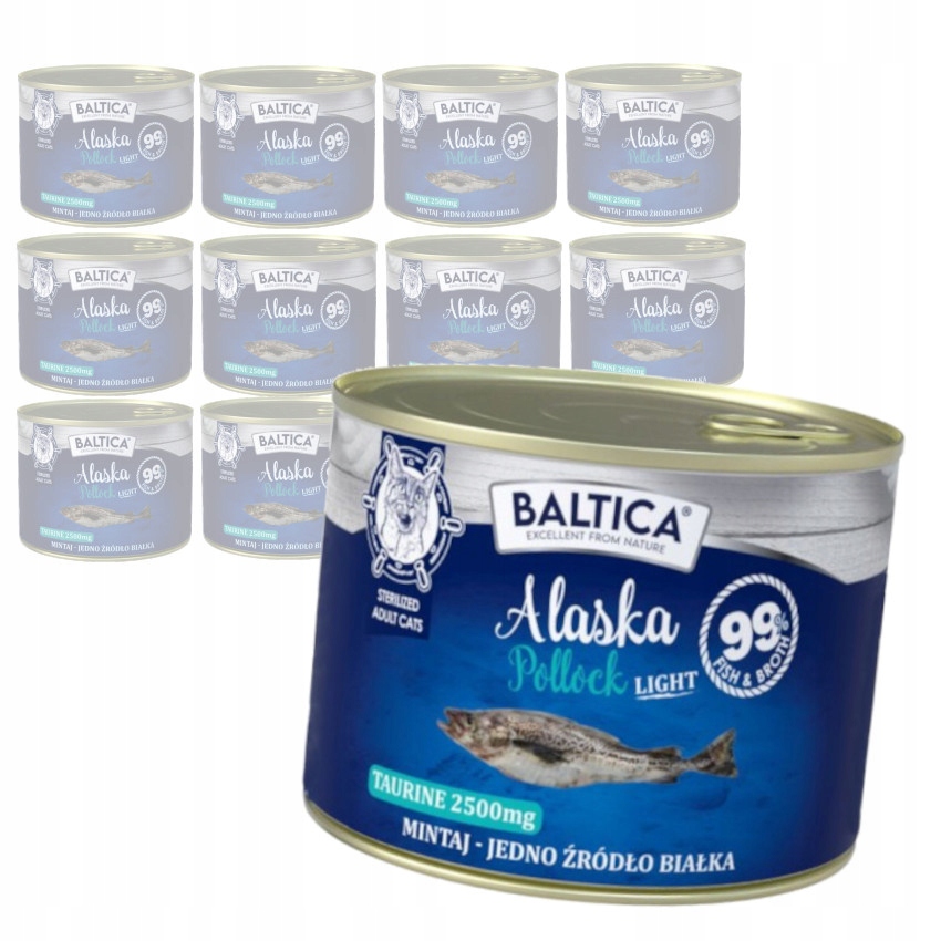 Baltica Excellent Light Mintaj 12x185g Vlhké Krmivo pro sterilizované kočky