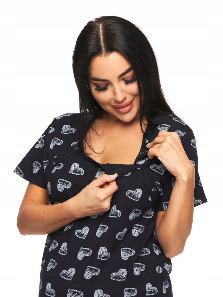 BAWEŁNIANA KOSZULA DO KARMIENIA PORODU CIĄŻOWA NAP Marka elegantePrecio