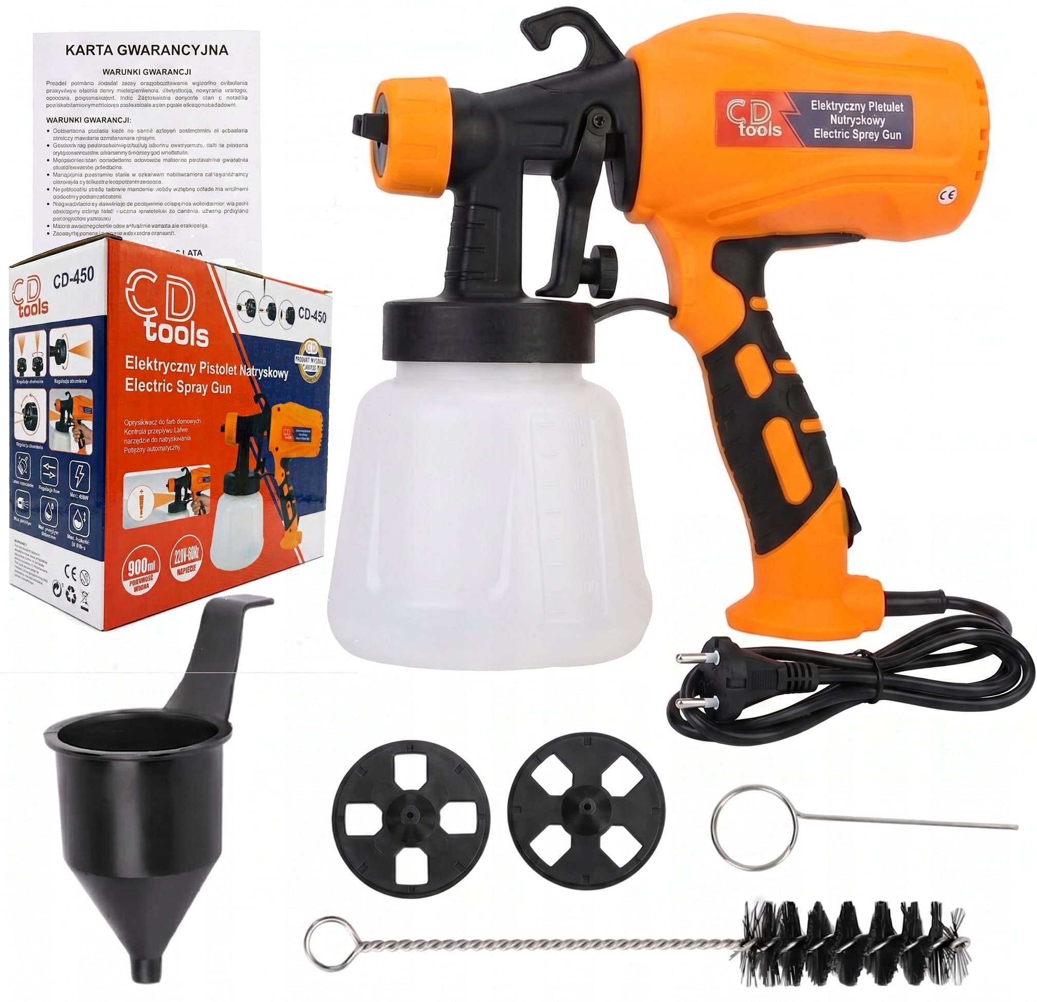 Malířský Agregát Pistole Na Malování Stěn Elektrická 550 W 900 ML