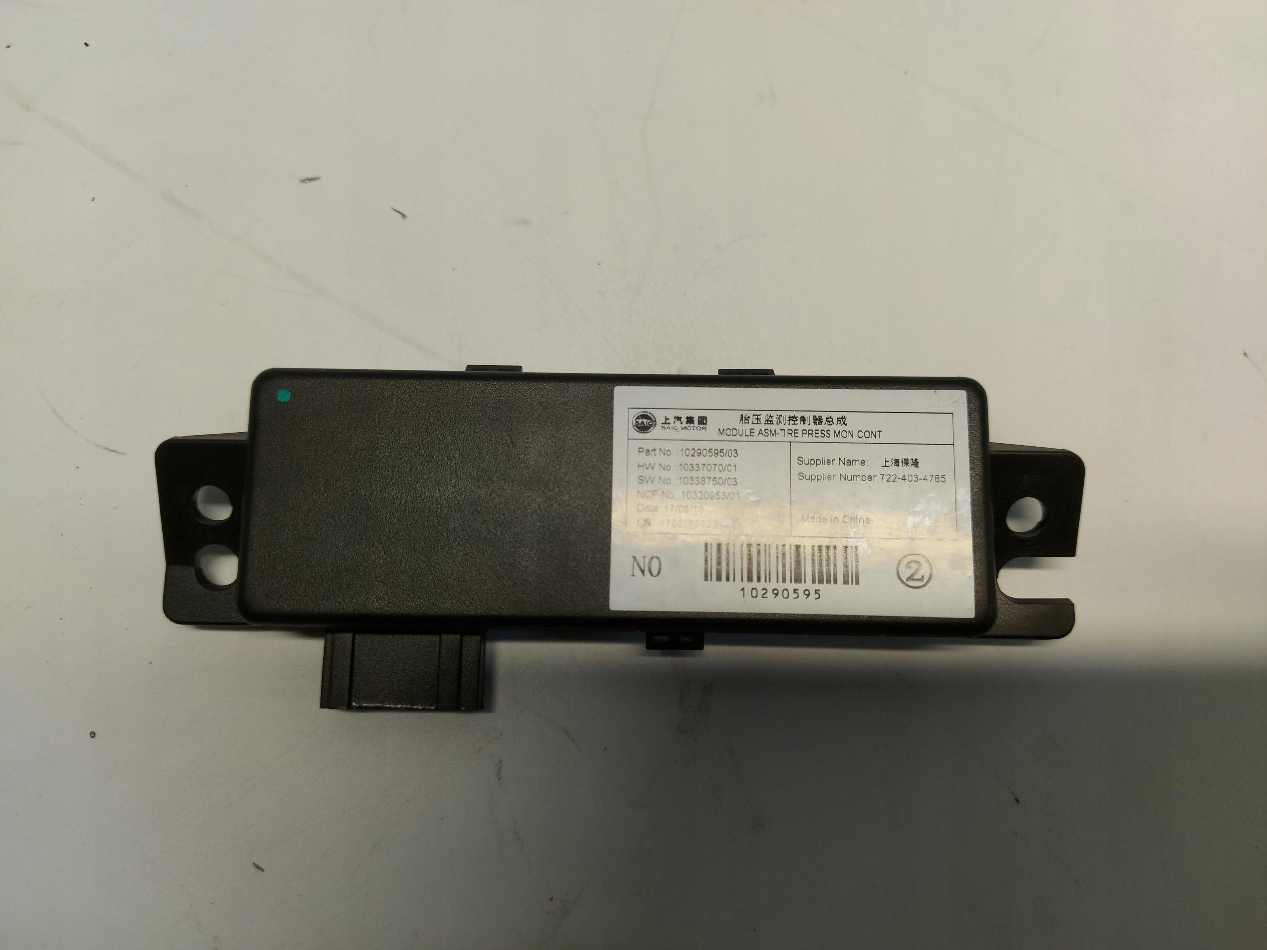 MG ZS modulo czujnikow pressione ruote 10290595