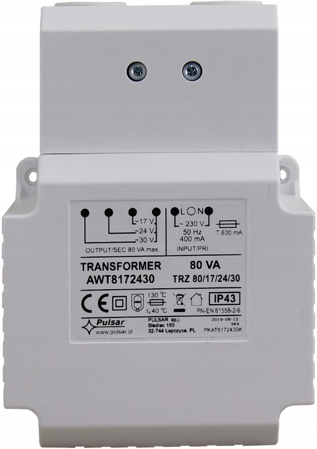 Pulsar AWT8172430 Trz 80VA/17/24/30V transformátor