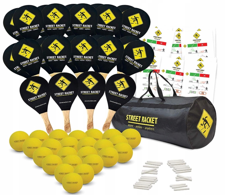 Schildkröt Street Racket Set 24x rakety míčky křída Sportovní Taška