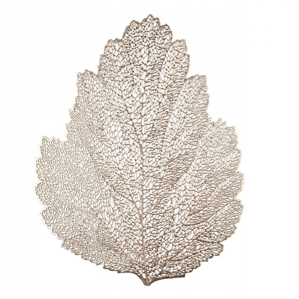 

Mata Stołowa Pvc 36,5X47 CM Dek. Liść, Złota