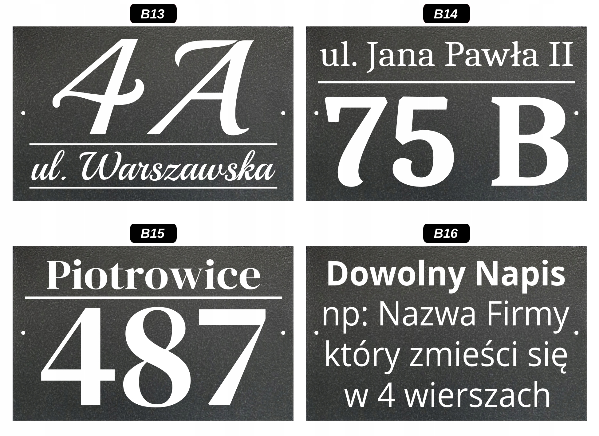 Tabliczka Adresowa GRAFIT Duża - METALOWA - UV Materiał inny materiał