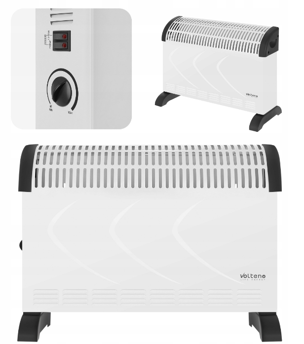 Grzejnik Elektryczny Konwektorowy Termostat 3 Tryby najmniejszy z 2000w