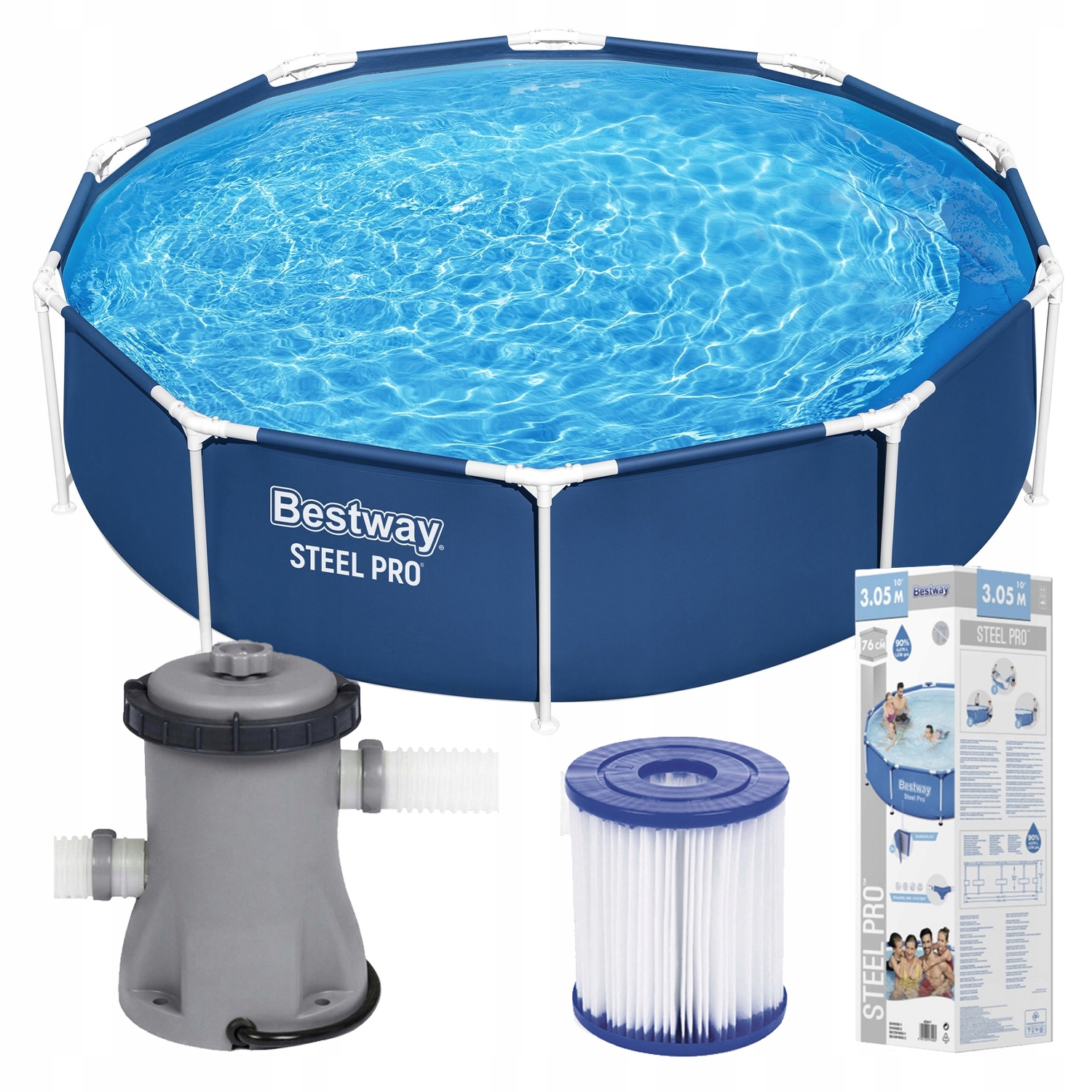 Rodinný záhradný roštový bazén 305 x 76 cm Sada filtračných čerpadiel Bestway 56679