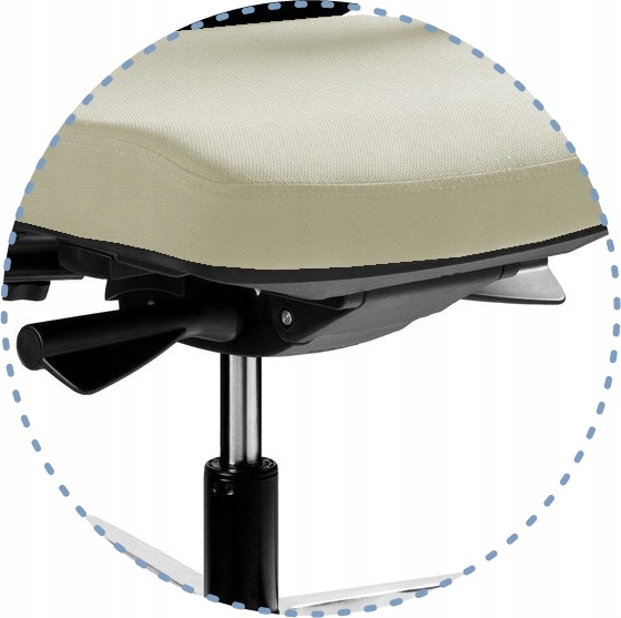 Krzesło Obrotowe FORTE Białe Fotel Unique Beż Ergo Szerokość siedziska 49 cm