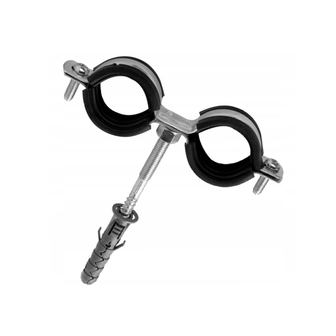 

Obejma Podwójna Metalowa Uchwyt z gumą 3/4" Ø25
