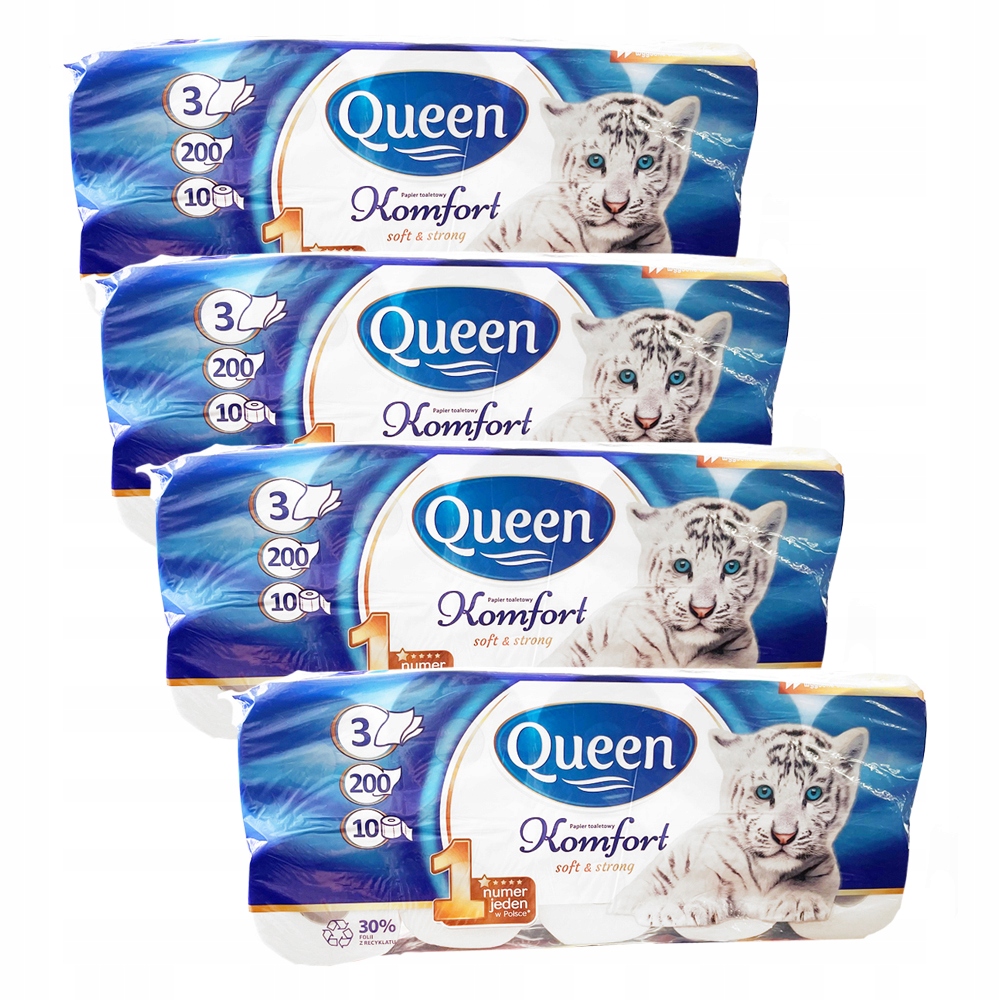 

4X Papier Toaletowy Queen Komfort 10 Rolek 40SZT