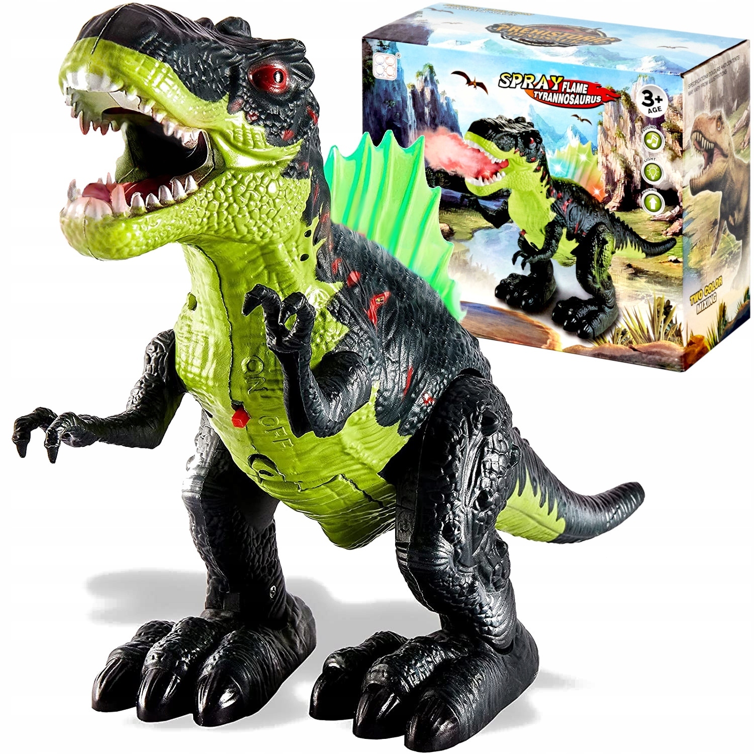 

Dinozaur T-rex Tyranozaur Chodzi Ryczy Zieje Para