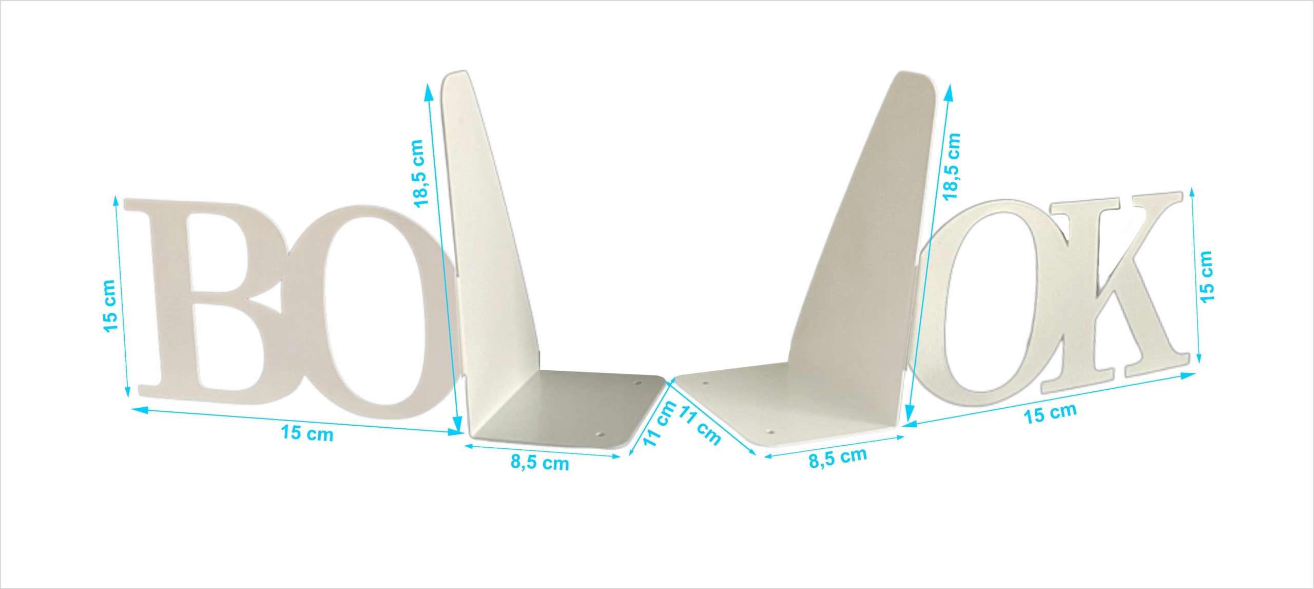 Podpórka do książek 2 części BOOK biały + GRATIS