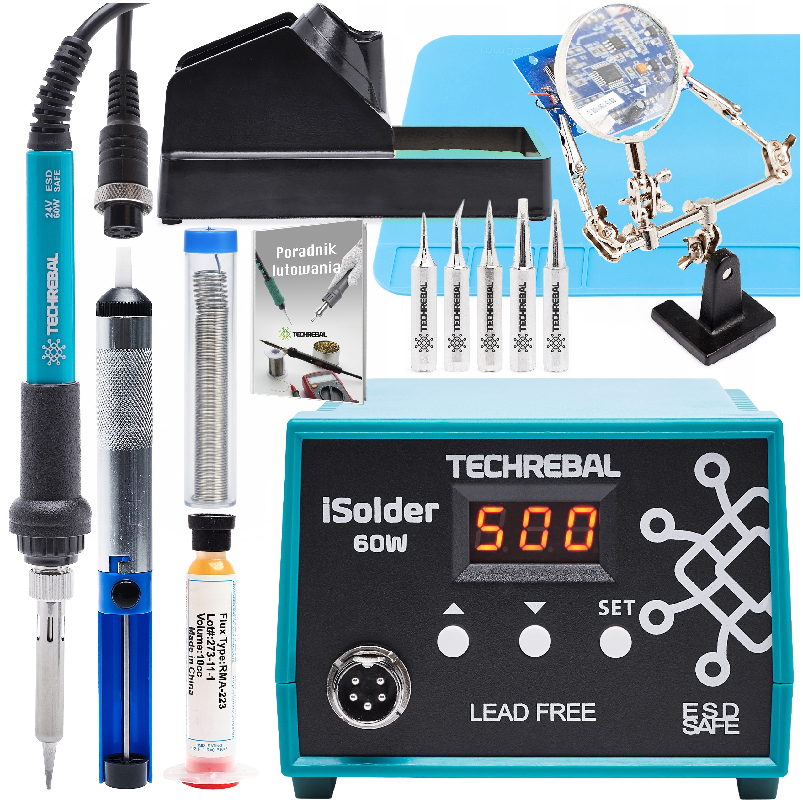 Hrotová Pájecí Stanice Techrebal 936 5 x Hrotová Podložka Třetí Ruka Set